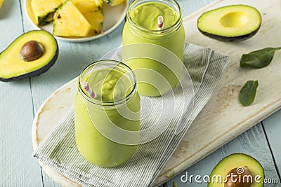 Healthy Homemade Avocado Smoothie Stock Photo