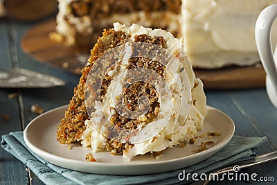 Healthy Homemade Carrot Cake Stock Photo