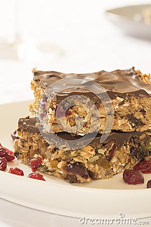 Healthy homemade energy bars Stock Photo