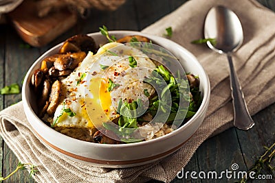 Healthy Homemade Savory Oatmeal Stock Photo