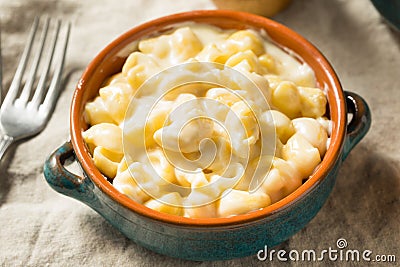 Healthy Homemade White Macaroni and Cheese Stock Photo