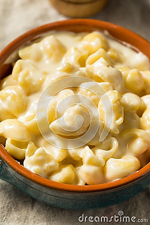 Healthy Homemade White Macaroni and Cheese Stock Photo