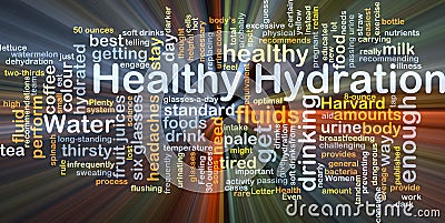 Healthy hydration background concept glowing Cartoon Illustration