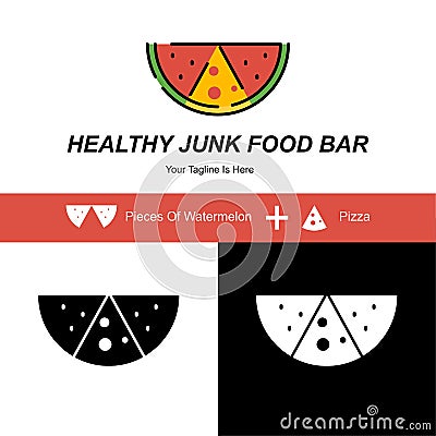Healthy junk food business Logo idea free for commercial use Vector Illustration