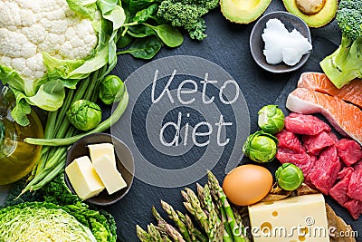 Healthy ketogenic low carb food for balanced diet Stock Photo