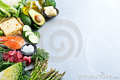 Healthy ketogenic low carb food for balanced diet Stock Photo