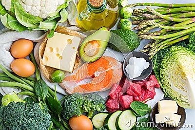 Healthy ketogenic low carb food for balanced diet Stock Photo