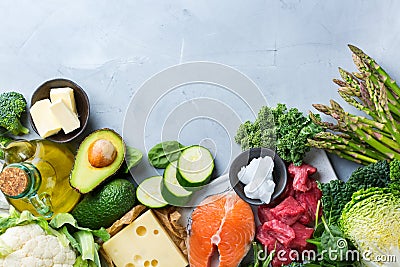 Healthy ketogenic low carb food for balanced diet Stock Photo