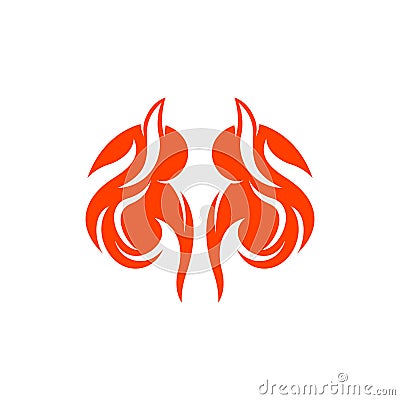 Healthy Kidney Fire Hot Modern Creative Logo Vector Illustration