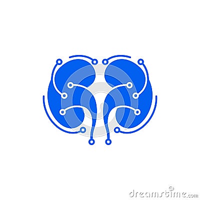 Healthy Kidney Tech Modern Creative Logo Vector Illustration