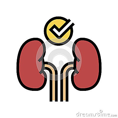 healthy kidneys color icon vector illustration Cartoon Illustration