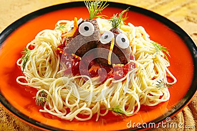 Healthy Kids Food with Noodles Stock Photo