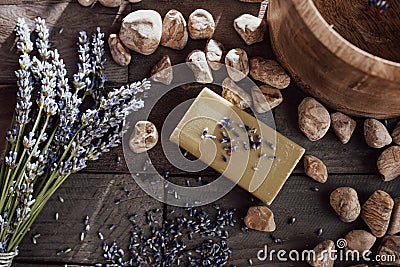 Healthy lavender aromas for wellness Stock Photo