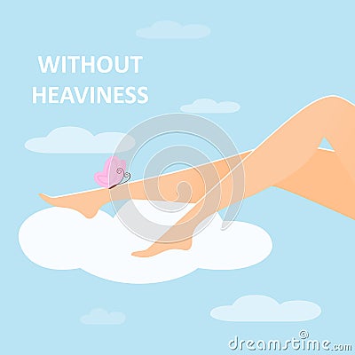 Healthy legs without heaviness Vector Illustration