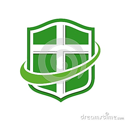 Healthy Life Modern Shield Symbol Logo Design Vector Illustration