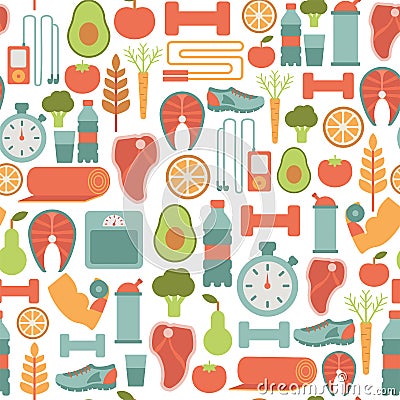 Healthy life pattern Vector Illustration