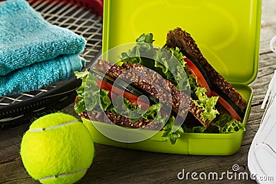 Healthy Life Sport Concept. Sneakers with Tennis Balls, Healthy Stock Photo