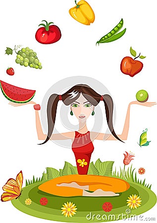 healthy life-style Vector Illustration