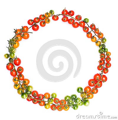 Healthy lifestyle cherry tomatoes circle shape concept Stock Photo