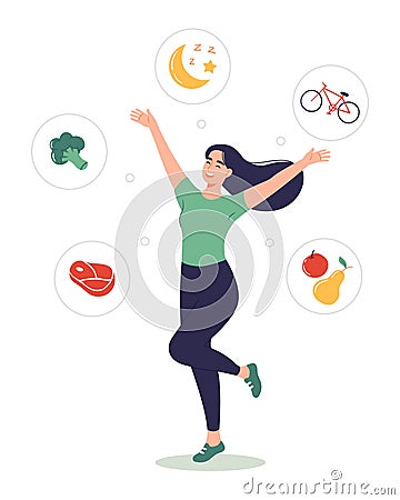 Healthy lifestyle concept Vector Illustration