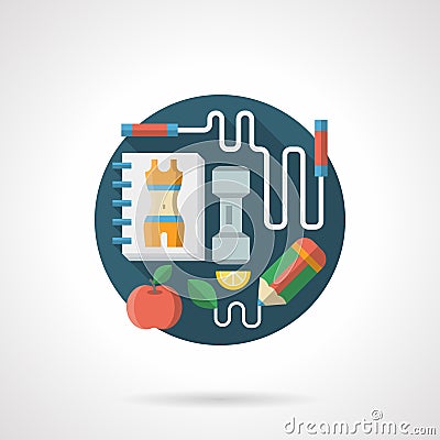 Healthy lifestyle detailed flat color icon Stock Photo