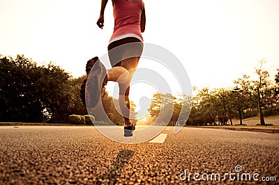 Healthy lifestyle fitness sports woman running Stock Photo