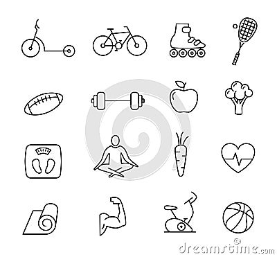 Healthy Lifestyle Icons Vector Illustration