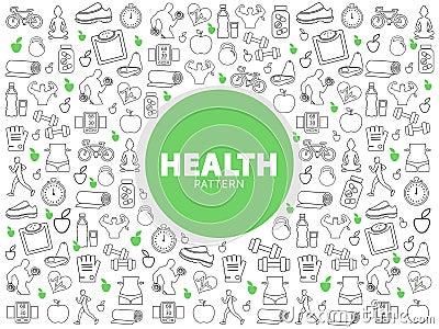 Healthy Lifestyle Pattern Vector Illustration