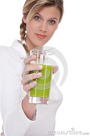 Healthy lifestyle series - Glass of kiwi juice Stock Photo