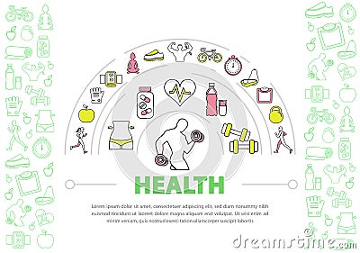 Healthy Lifestyle Template Vector Illustration