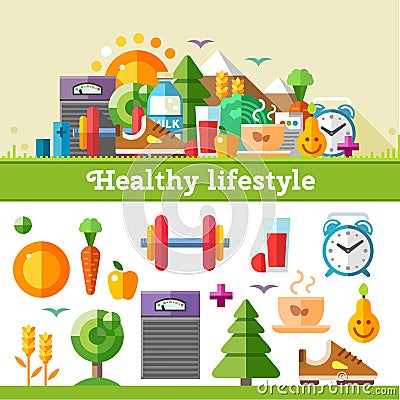 Healthy lifestyle Vector Illustration