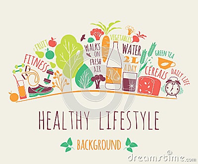 Healthy lifestyle vector illustration. Vector Illustration