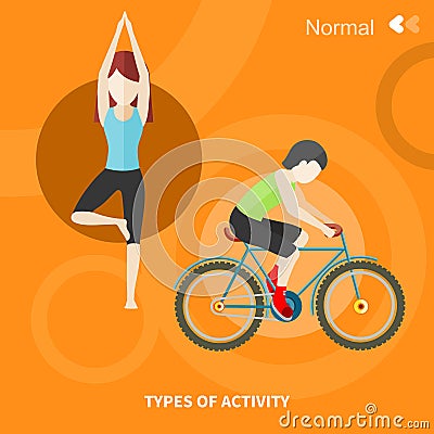Healthy lifestyles daily routine Vector Illustration