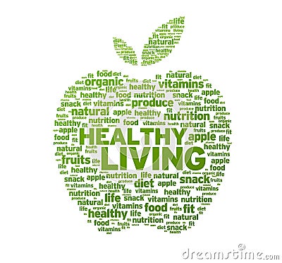 Healthy Living Apple Illustration Stock Photo