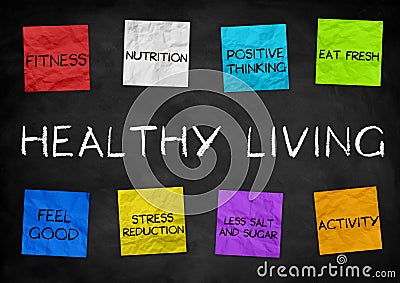 Healthy Living Cartoon Illustration