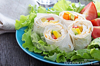 Healthy lunch snack tortilla wraps Stock Photo