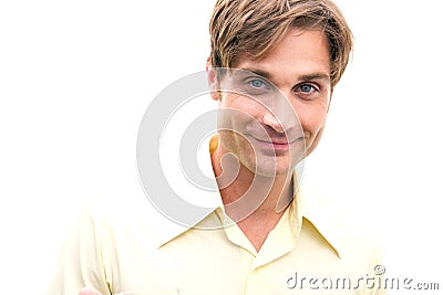 Healthy Man Smirking Stock Photo