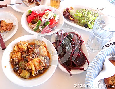 Healthy Mediterranean Lunch Diet Stock Photo