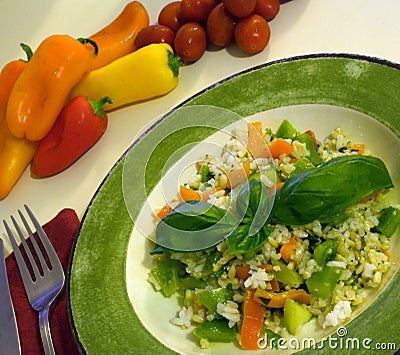 Healthy mediterranean salad Stock Photo