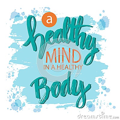 A healthy mind in a healthy body. Vector Illustration