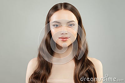Healthy model woman with clear skin and perfect hair. Spa beauty portrait Stock Photo