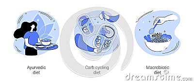 Healthy nutrition plan isolated cartoon vector illustrations se Vector Illustration