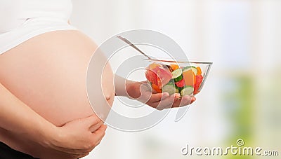 Healthy nutrition and pregnancy. Stock Photo