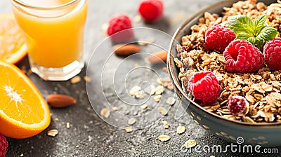 Healthy Oatmeal Porridge With Summer Berries Blueberry Raspberry Strawberry In A Bowl Stock Photo