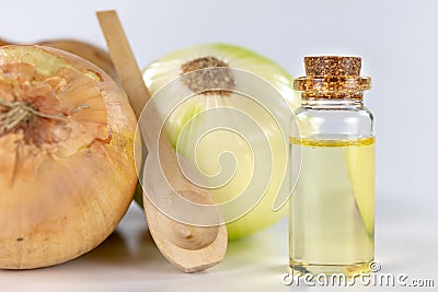 Healthy onion juice for colds. Natural medicine irreplaceable in Stock Photo