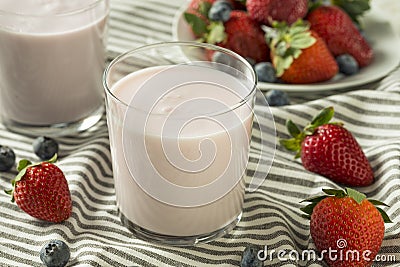 Healthy Organic Drinkable Yogurt Berry Kefir Stock Photo