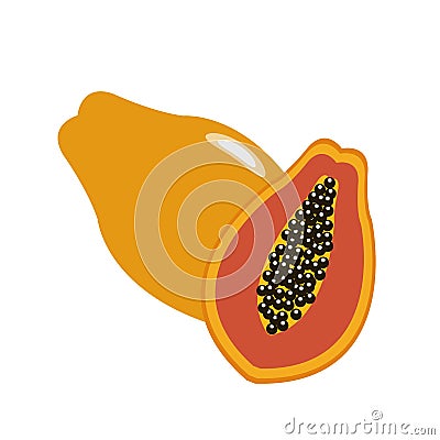 A nature Healthy organic papaya Vector Illustration