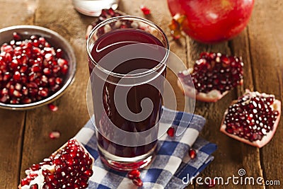 Healthy Organic Pomegranate Juice Stock Photo