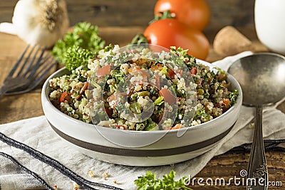 Healthy Organic Quinoa Tabouli Salad Stock Photo