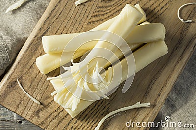 Healthy Organic String Cheese Stock Photo